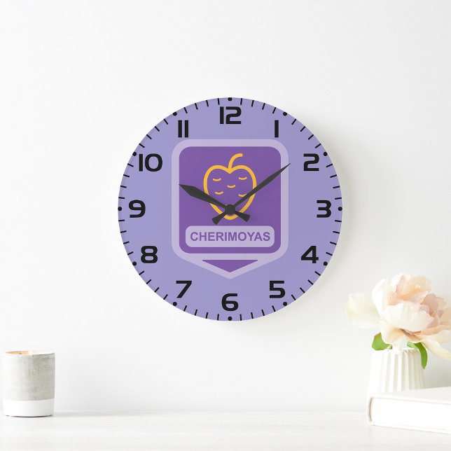 Unique Cherimoya Fruit Graphic Customisable  Large Clock (Creator Uploaded)