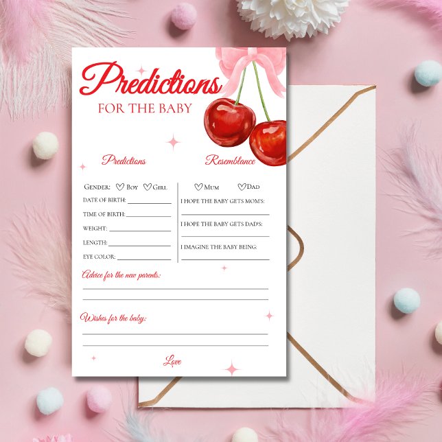 Unique Cherry Baby Shower Predictions Game (Creator Uploaded)