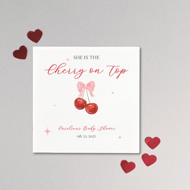 Unique Cherry on Top Baby shower  Napkin (Creator Uploaded)