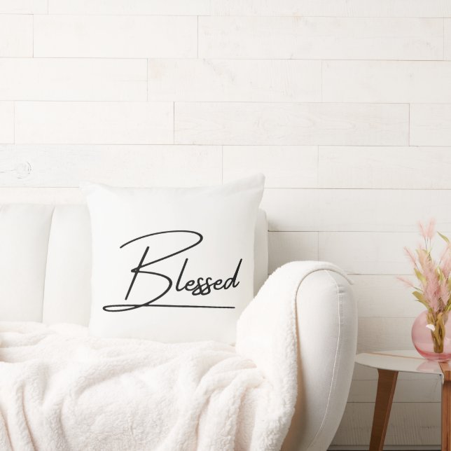 Unique Christian Faith 'Blessed' Design Cushion (Couch)