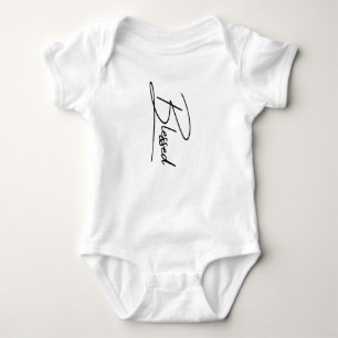 Unique Christian Faith 'Blessed' Vertical Design Baby Bodysuit