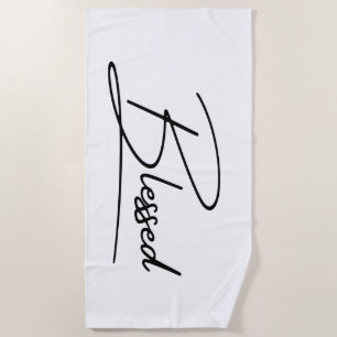 Unique Christian Faith 'Blessed' Vertical Design Beach Towel