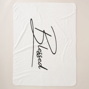 Unique Christian Faith 'Blessed' Vertical Design Sherpa Blanket