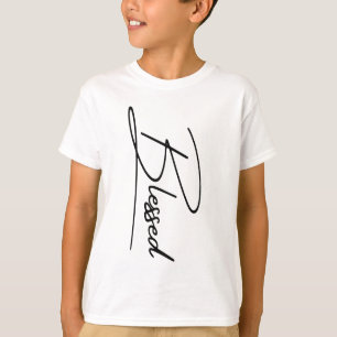 Unique Christian Faith 'Blessed' Vertical Design T-Shirt