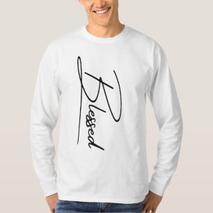 Unique Christian Faith 'Blessed' Vertical Design T-Shirt