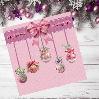 Unique Christmas Balls Magnetic Card