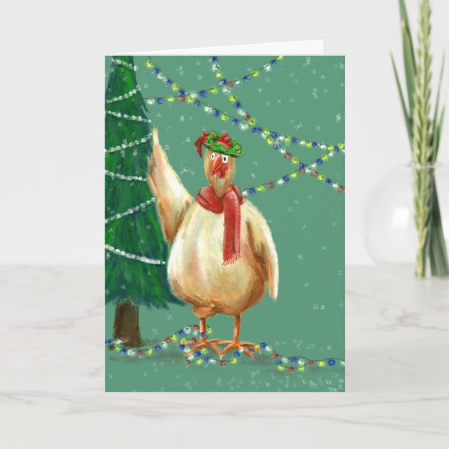 Unique Christmas card for backyard chicken lovers! (Front)