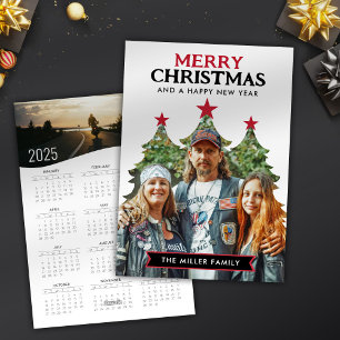 Unique Christmas Card with Photo and 2025 Calendar