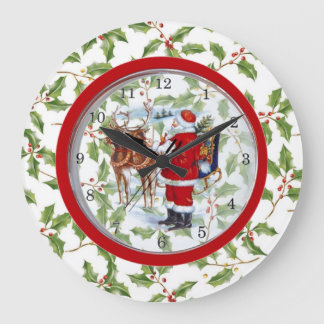 Unique Christmas Clock Santa in Clock