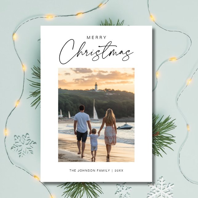 Unique Christmas Family Photo Nautical Beachy Holiday Card (Creator Uploaded)