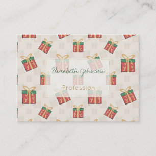 Unique Christmas Gift Boxes Doddles Pattern Business Card