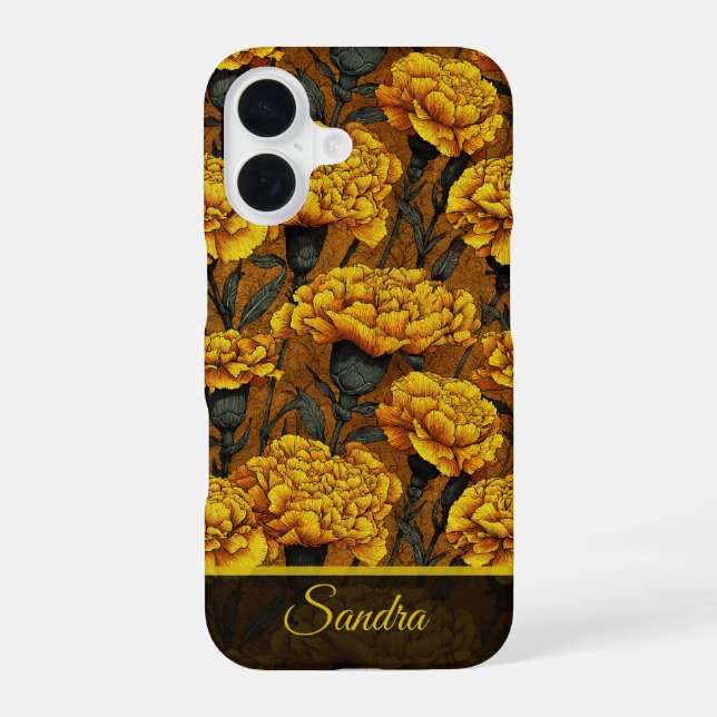 Unique Christmas Gift Carnation Custom iPhone 16 Case (Back)