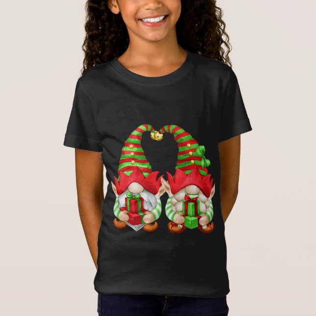Unique Christmas Gnomes With Cute Elf Ears For Xma T-Shirt (Front)