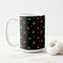 Unique Christmas Ornament Baubles Black Pattern