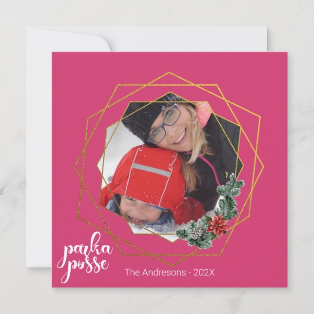 Unique Christmas 🎄 Parka Posse Festive Card (Front)