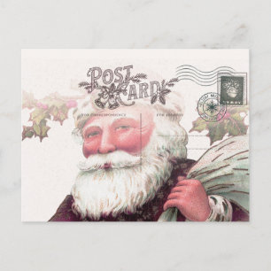 Unique Christmas Santa Vintage Post Card