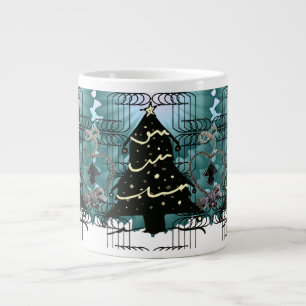 Unique Christmas Tree Modern Holiday Design Large Coffee Mug