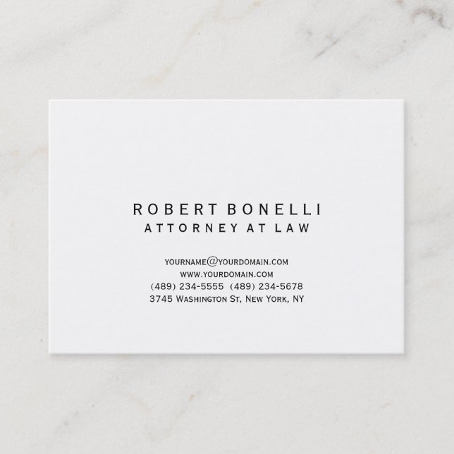 Unique Chubby Classical White Simple Business Card (Front)
