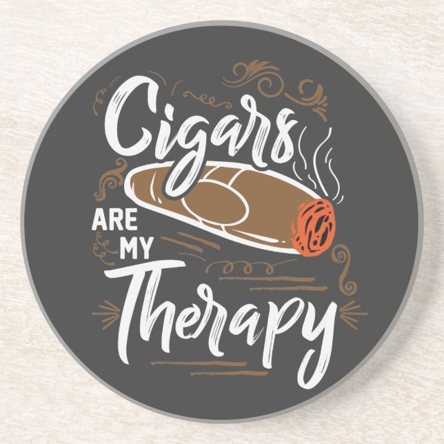 Unique Cigars are my therapy Quote  Coaster (Front)
