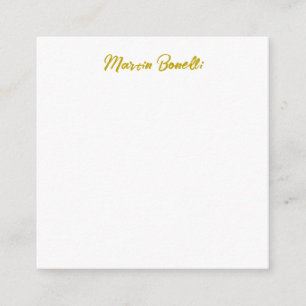 Unique Classic Simple Gold Colour Name Calligraphy Enclosure Card
