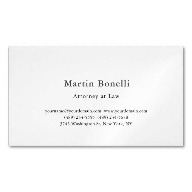 Unique Classical Personalised Custom Magnetic Business Card (Front)