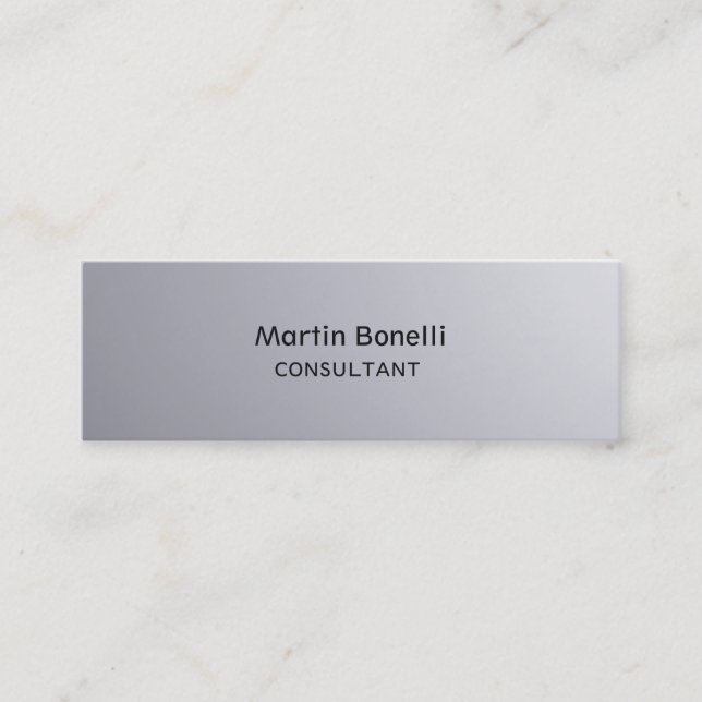 Unique Classical Silver Grey Slim Mini Business Card (Front)