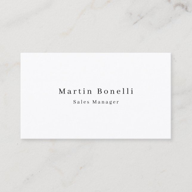 Unique Classical Simple Black White Name Two Sided Business Card (Front)
