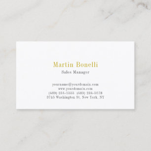 Unique Classical Simple Gold Colour Name Business Card