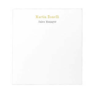 Unique Classical Simple Gold Colour Name Notepad