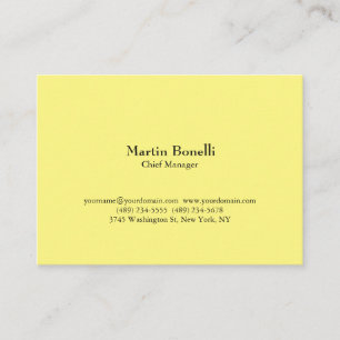 Unique Classical Simple Light Yellow Business Card