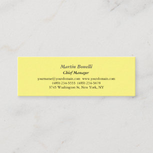 Unique Classical Simple Light Yellow Mini Business Card