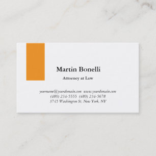 Unique Classical Simple Orange & White Business Card