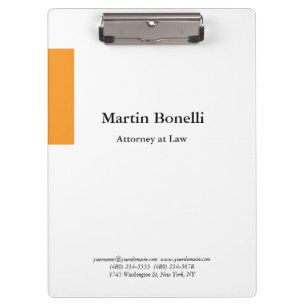 Unique Classical Simple Orange & White Clipboard