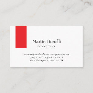 Unique Classical Simple Red & White Business Card