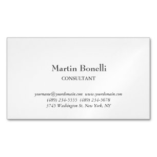 Unique Classical Simple White Magnetic Business Card