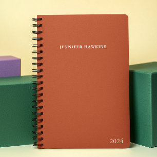 Unique Clean Terracotta Personal Weekly Business Planner