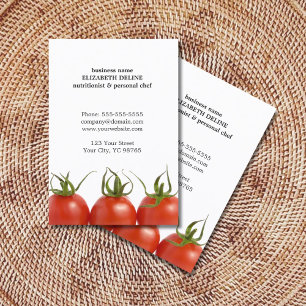 Unique Clean Tomato Health Nutritionist Chef Business Card
