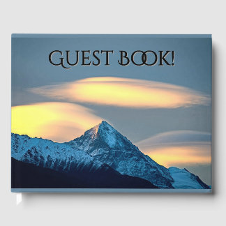 Unique Clouds Over Snow Covered Mountains Guest Book