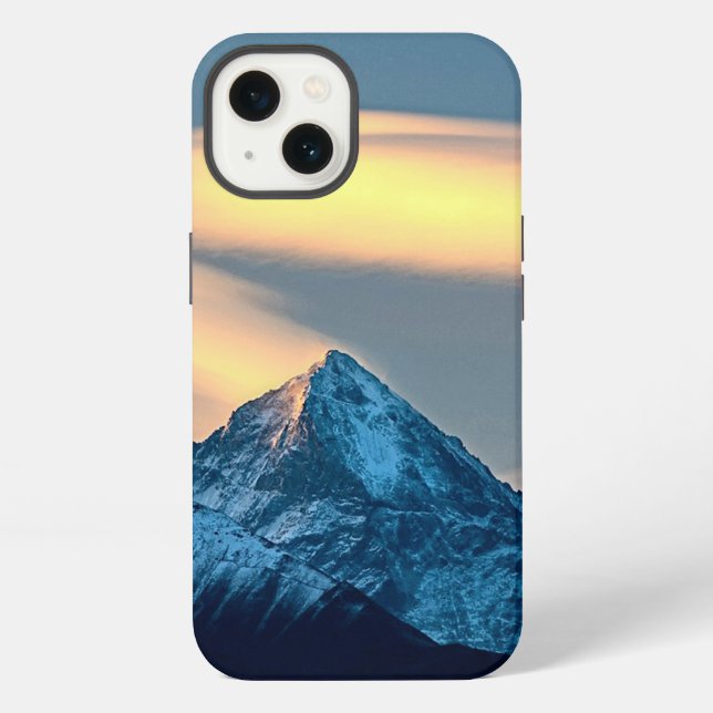 Unique Clouds Over Snow Covered Mountains iPhone Case (Back)