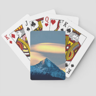 Unique Clouds Over Snow Covered Mountains Playing Cards
