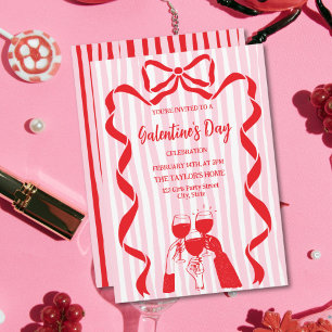 Unique Cocktail Galentine's Day Party Brunch Invitation