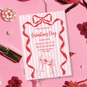 Unique Cocktail Galentine's Day Party Brunch Invitation