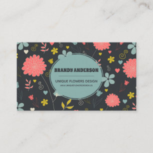 Unique Colorful Flowers Business Card