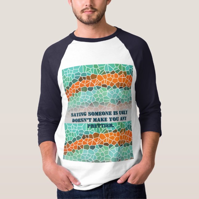 Unique Colorful Triangle Pattern & Quotes T-Shirt (Front)