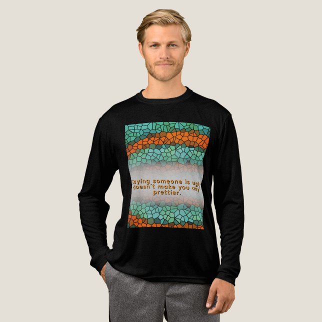 Unique Colorful Triangle Pattern & Quotes Tri-Blend Shirt (Full Front)