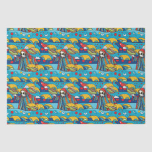 Unique Colourful Alien eating Tacos Tissue Paper