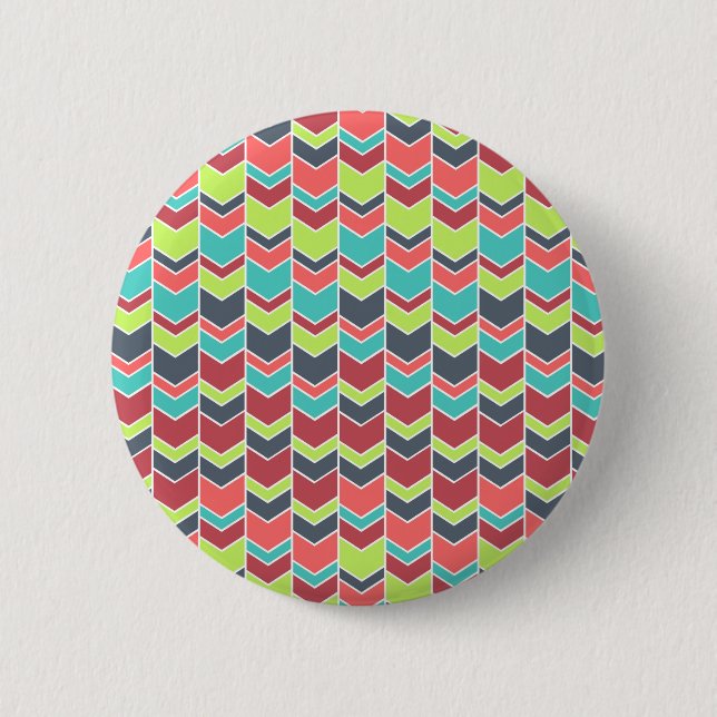 Unique Colourful Modern Chevron Pattern 6 Cm Round Badge (Front)