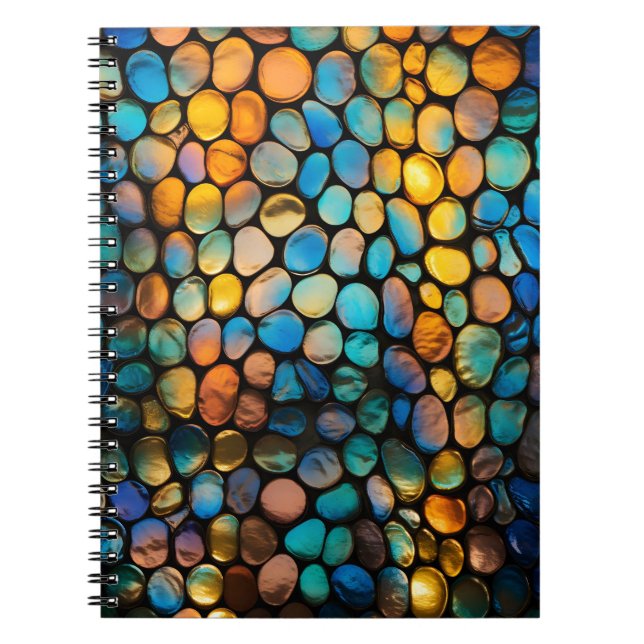 Unique Colourful Stained Glass Window Pattern  Notebook (Front)