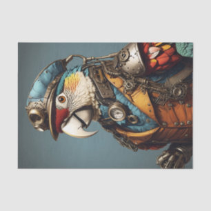 Unique Colourful Steampunk Parrot Art Tissue Paper