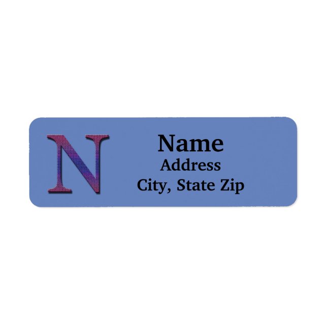 Unique Colourful Tiled Letter N Monogram Initial (Front)